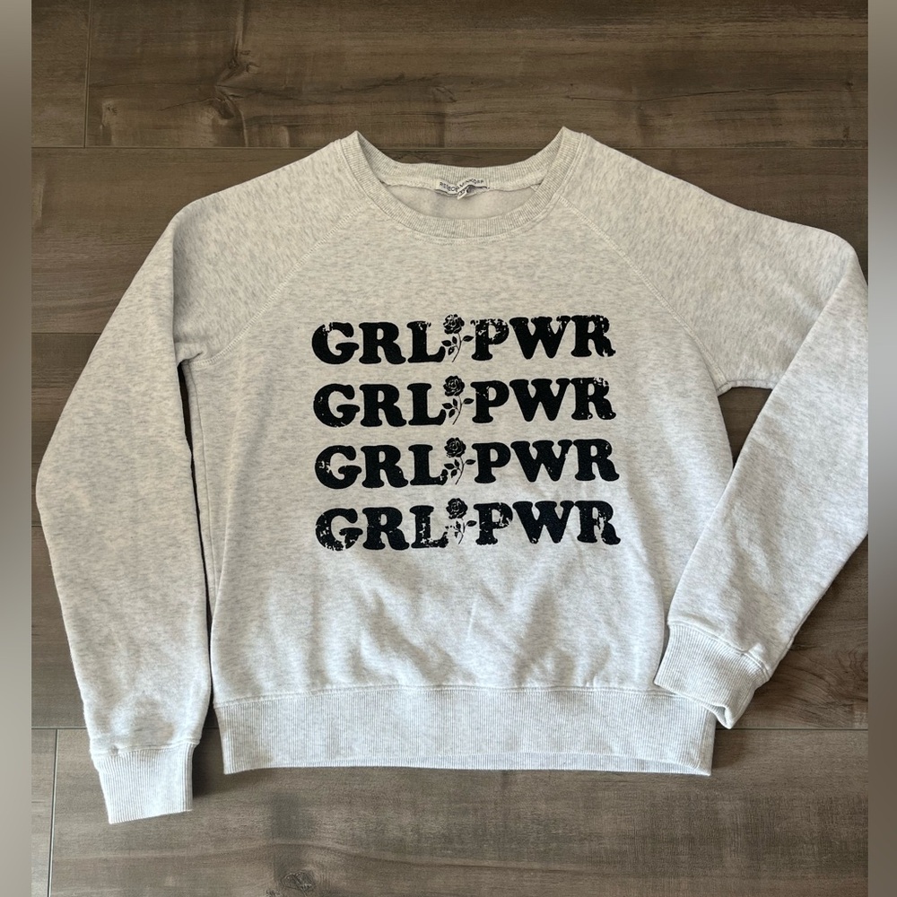 Rebecca Minkoff ‘Girl Power’ sweatshirt | Women's XXS| light heather gray